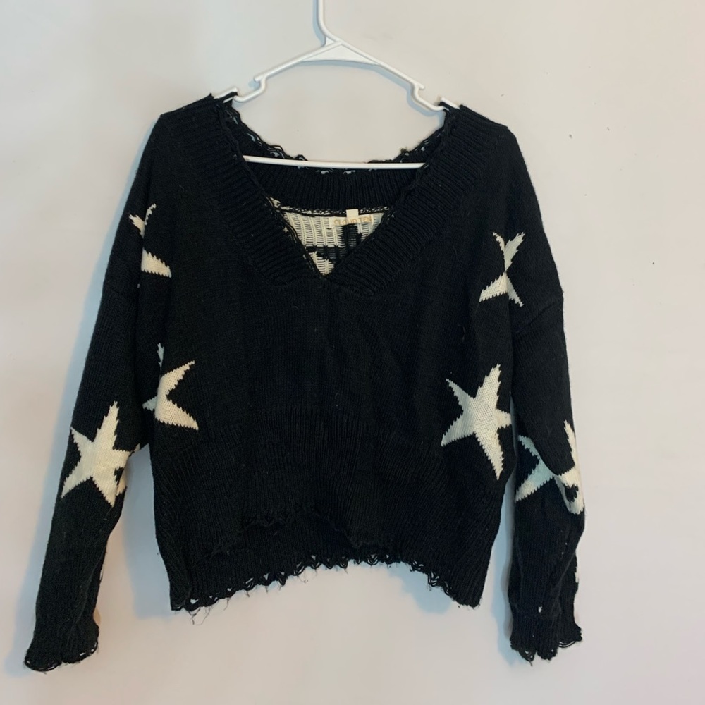 Black and white star sweater